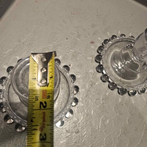 Imperial Glass Candle Stick Holders Set of 2 4" x 3" Clear Glass - Picture 6 of 6